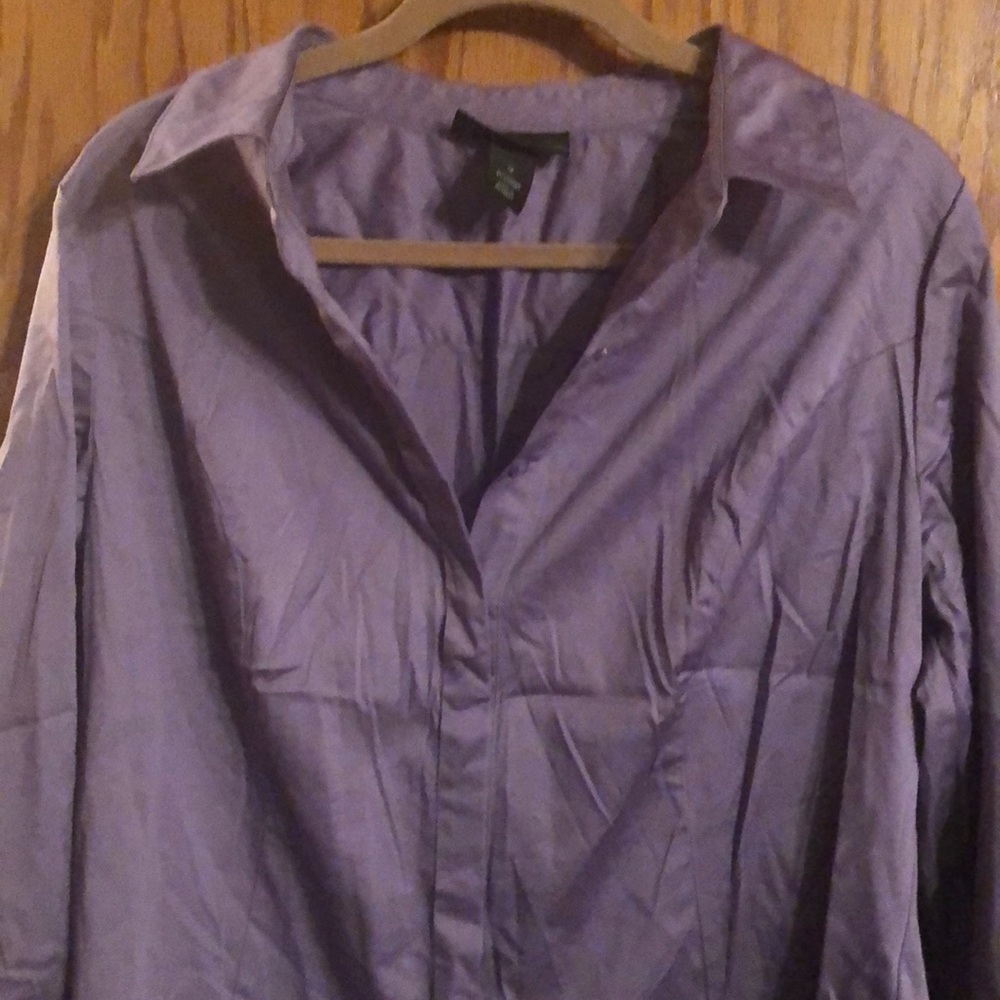 Lane Bryant sz 18 purple button up with stretch